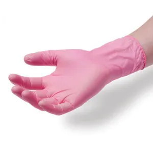 Cheap Price Pink Gloves Powder Free Compound Nitrile Gloves Food Grade Pink Vinyl Nitrile Gloves Handmade Beauty Salon safety