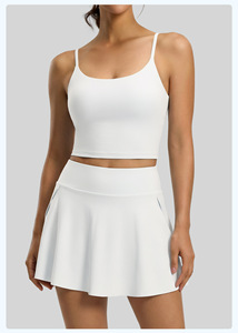 Strap <strong>Bra</strong> Golf Skirts Sets 2 Layers High Waist 2pcs Golf Wear Girls Quick Dry Tennis Wear for Women - Product Image 5