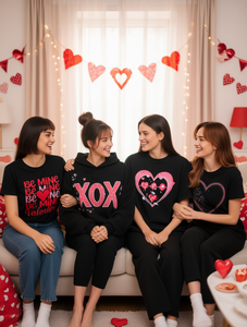 T-shirt Be Mine Valentine da donna in cotone girocollo a maniche corte casual primaverile estivo con stampa in jersey vestibilità regolare - Product Image 2