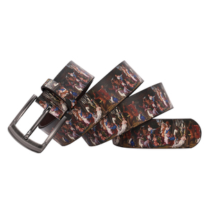 Thời Trang Phương Tây Đầy Đủ Thiết Kế In Ấn Hợp Kim Pin Khóa Người Đàn Ông Vành Đai Tùy Chỉnh In Biểu Tượng Mô Hình <span class=keywords><strong>PU</strong></span> Da Thiết Kế Thắt Lưng - Product Image 4
