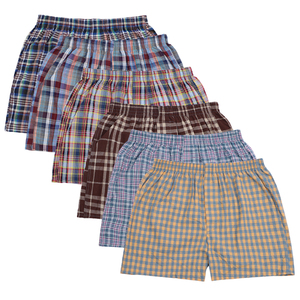 Bóxers de Algodón Tejido 100% de Buena Calidad UOKIN para Hombre Shorts Holgados de Cuadros Transpirables de Algodón Buen Precio de Fábrica al por Mayor - Product Image 1