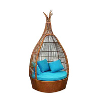 Mobilier d'extérieur Lit nid d'oiseau Corde de caca de jardin en osier Canapés Setsl Daybed Leisurefurnituresunbed Mobilier de salle à manger moderne