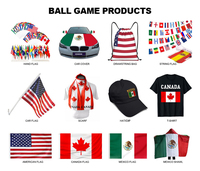 Ensemble de drapeaux personnalisés Écharpe, chapeau, housse de voiture, sac, maillots de sport personnalisés pour événements sportifs et promotion des supporters – États-Unis, Canada, Mexique