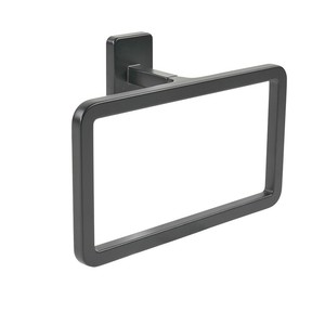 Anneau porte-serviettes carré en alliage <span class=keywords><strong>de</strong></span> zinc, noir, design moderne et simple, populaire, facile à installer - Product Image 2