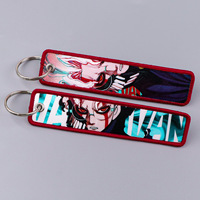 Porte-clés rectangulaire en alliage de zinc avec motif animal, tissage UV, décoration en tissu, style dessin animé, haute vitesse, pour fête, thème belle-mère Dandadan