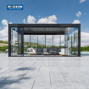 Mooxon kích thước tùy chỉnh gazebos nhôm pergolu Kit Pavilion pergula vườn điện sân sau gazebos cơ giới pergolas - Product Image 5