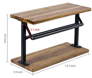 Portarotolo in Legno con Ripiano Superiore <span class=keywords><strong>e</strong></span> Struttura in Metallo Nero, Porta Spezie da Cucina Autoportante per Piano di Lavoro - Product Image 4