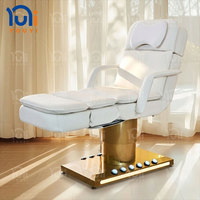 Table de massage esthétique tendance avec lumière LED, lit de beauté électrique réglable en hauteur pour salon de beauté et spa médical