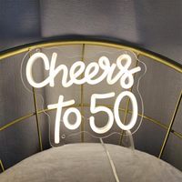 50 yıl için Cheers Neon burcu LED duvar dekor yıldönümü doğum günü partisi ev oturma odası Bar Pub restoran kutlama