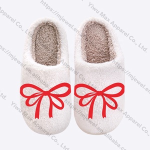 Vente en gros de pantoufles pour femmes pantoufles d'hiver en peluche avec nœud personnalisé pour la maison pantoufles à fourrure pour femmes - Product Image 5