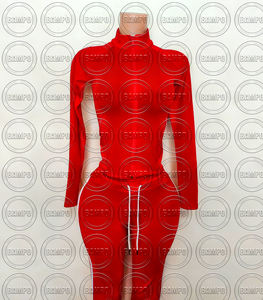 Winterkleidung für Frauen Y2k Bekleidungsmarke Hersteller Farbblock-Streifen Yoga-Jacke Leggings Stirnband 2-3 Teiliges Set Damen - Product Image 5