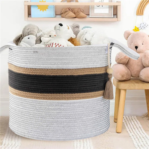 Couverture tissée en corde de coton multifonctionnelle, pliable et détachable, panier de rangement pour le nettoyage - Product Image 6