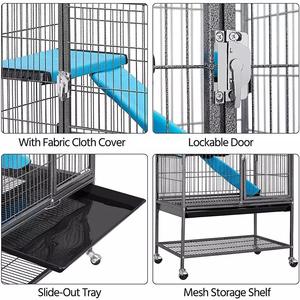 Kinghotpet Rolling gabbia per animali in metallo grande a 3 livelli con vassoio per coniglio furetto gatti cincillà ratti adulti gabbia per animali domestici - Product Image 2