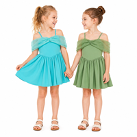 Vestido de Yoga para Niñas con Certificación CPC y CPSIA, Precio de Fábrica, Falda de Malla de Nailon y Spandex para Niños, Ropa de Boutique al por Mayor