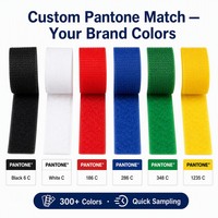 Rouleau de ruban auto-agrippant couleur personnalisée, teinture Pantone, thermocollant à appliquer au fer à repasser, 1-25m/rouleau