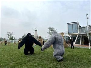 Olay promosyon şişme kral Kong Gorilla peluş maskot yetişkinler için kostüm cadılar bayramı karnaval Unisex iğne algılama - Product Image 5