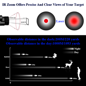 Dispositivo di caccia a raggi infrarossi per visione notturna digitale monoculare Full Dark Range con alta pressione - Product Image 5