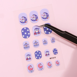 สติกเกอร์ติดเล็บลายการ์ตูนน่ารัก MRT4618 กันน้ำ รูปทรงกลม 2 มิติ สำหรับเด็ก นักเรียน DIY ตกแต่งมือ - Product Image 1