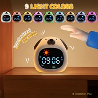 Kreativer Begleiter Neue Cloud Smart Tischuhr für Kinderzimmer Farbwechselndes Nachtlicht Schlaftrainer Weißes Rauschen Wecker