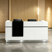 Meubles de bureau KMJ, bureau de réception blanc et noir, comptoir de réception moderne pour salon, bureau d'accueil