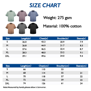 เสื้อยืดคอตตอน 100% สำหรับผู้ชาย น้ำหนัก 275 กรัม พิมพ์โลโก้ตามสั่ง สไตล์วินเทจไล่เฉดสีซีดแบบซันเฟด ขอบดิบ สตรีทแวร์ สำหรับฤดูร้อน - Product Image 3
