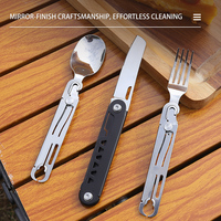 2026 Innovatives 3-in-1 Outdoor-Camping Besteck-Set: Abnehmbarer Löffel, Gabel und Messer, Multifunktionales Camping-Messer und Utensilien