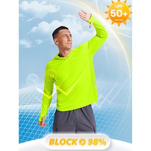 เสื้อฮู้ดแขนยาวสำหรับผู้ชาย FOXA ป้องกันรังสียูวี UPF 50+ เสื้อแรชการ์ดสำหรับกิจกรรมกลางแจ้ง ตกปลา เดินป่า ว่ายน้ำ วิ่ง - Product Image 5