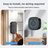 Timbre Inalámbrico de Largo Alcance 110dB, LED Azul Intermitente y Modo Silencioso para Personas Mayores y Personas con Discapacidad Auditiva, Resistente al Agua, Control Remoto para Hogar y Oficina
