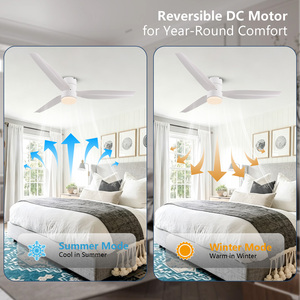 Kipas Angin Plafon <span class=keywords><strong>LED</strong></span> Modern 52" Putih 3 Baling-Baling Motor Reversibel Tanpa Suara Remote Control Lampu Ruang Tamu Penggunaan Dalam Ruangan - Product Image 3