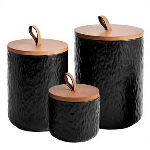 Amber Classic Cylinder <b>Glass</b> <b>Storage</b> Jar with Cover for Kitchen- Dried Fruit and Coffee Beans - Product Image 2