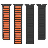Bracelet de montre en silicone sport avec fermeture magnétique pour Watch Series 10/11/42/44/46/49mm Ultra SE bicolore