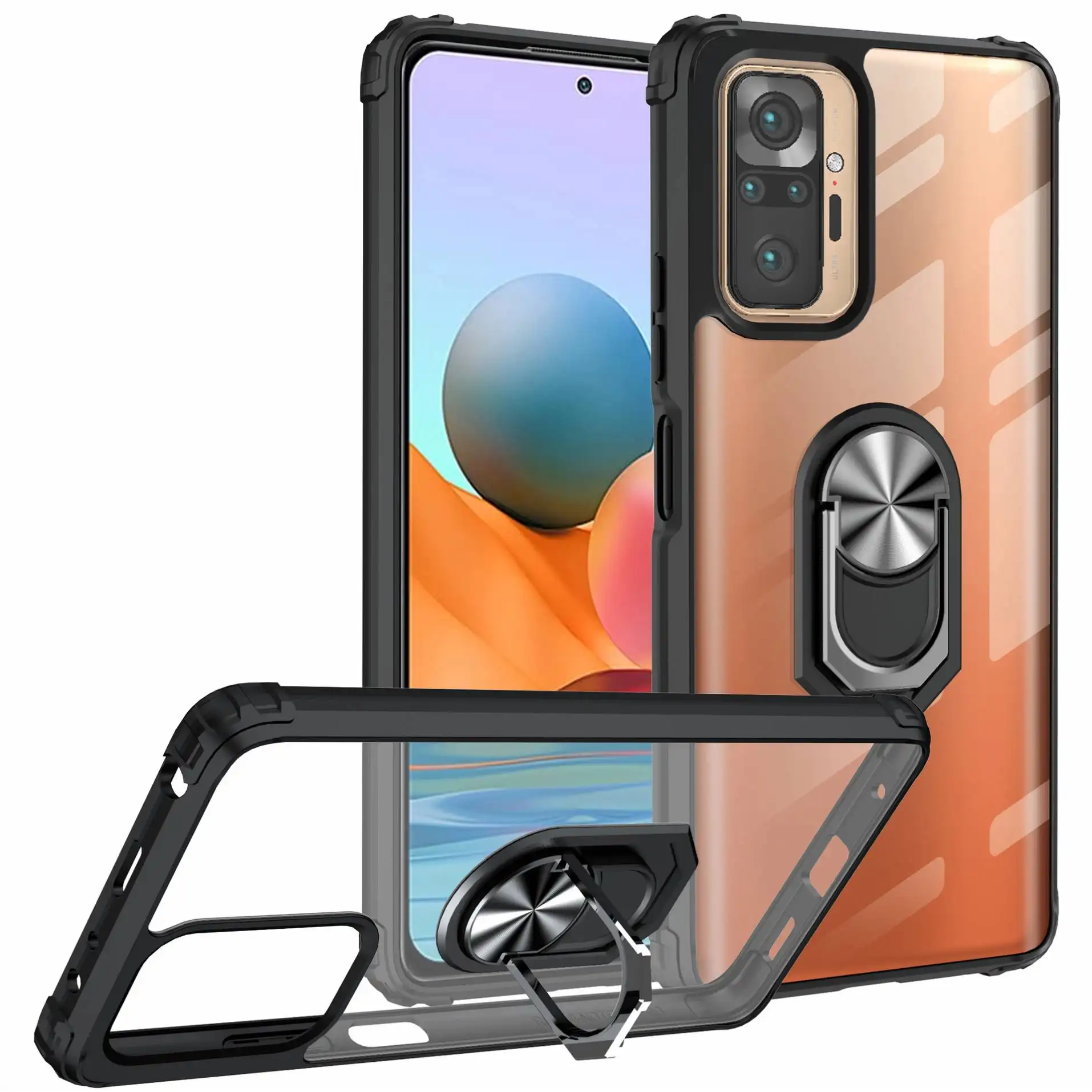 YUEWEI Mount Magnetic ring kickstand cell phone back cover for xiaomi redmi note 10 pro/note 10 4g/note 10s YW-097