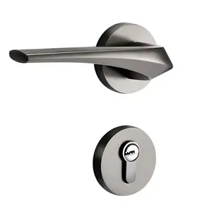 Nordic Indoor Silent Door Lock With Handle Magnetic Split Lock Set Wooden Door Lock