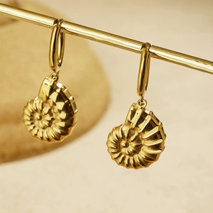 516 Custom Beach Ocean Jewelry Style Starfish Conch Dolphin Shell Seahorse <strong>Octopus</strong> 18k Gold Fashion Dangle Hoop Women <strong>Earrings</strong> - Product Image 4