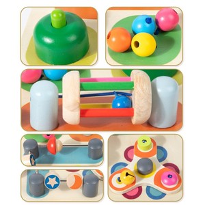 Tavola Sensoriale in Legno Tutto in Uno con Volante, Giocattolo Educativo per la Prima Infanzia, Gioco per lo Sviluppo delle Abilità Motorie Fini dei Bambini - Product Image 4