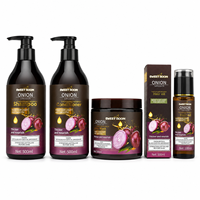 Kit Professionnel 4-en-1 pour la Croissance Capillaire : Shampoing, Après-Shampoing, Masque Capillaire et Huile Essentielle à la Biotine et Kératine