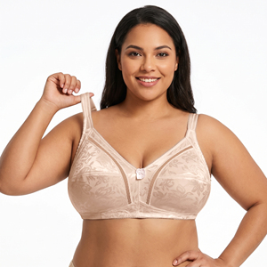 <span class=keywords><strong>Soutien</strong></span>-<span class=keywords><strong>gorge</strong></span> Jacquard sans armatures, sans doublure, anti-affaissement, à couvrance totale, minimisant, grande taille, prix d'usine, pour un port quotidien confortable - Product Image 4