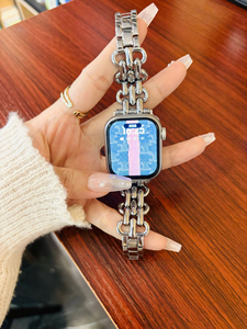 Bracelet de montre en acier inoxydable doré Upro Fashion, bracelet design pour Apple Watch Series 10 9 8 Ultra 38 42 44 45 mm - Product Image 4