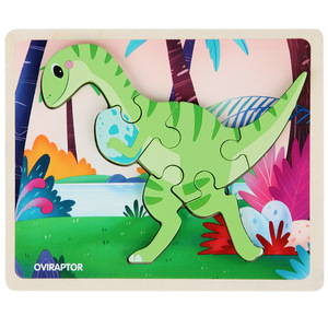 Jouets éducatifs pour enfants, casse-tête, modèles multiples, dinosaures, anime, contreplaqué, Montessori, puzzle en bois 3D pour enfants - Product Image 6