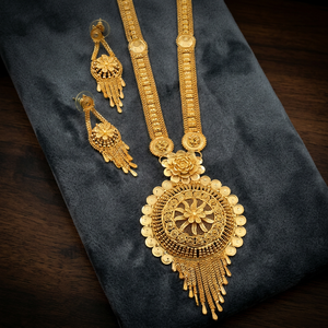 Wholesale Fashion 14K 18K 24K Micro Gold Filled <b>Necklaces</b>, Traditional Jewelry, Floral Design Micro Gold Plated <b>Long</b> Jewelry Set - Product Image 2