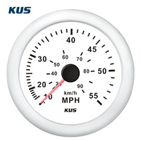 Speedometer Tabung Pitot Laut 0-55MPH dengan Lampu Latar Anti-getaran untuk Kapal Perahu