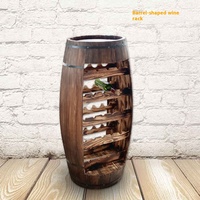 Casier à vin en tonneau de chêne antique élégant Rangement et vitrine en bois élégants pour cave à vin et décor de fête