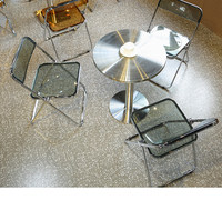 Table d'appoint commerciale en acier inoxydable doré, table à collation pour bar, salon de thé, café, petite table à café créative et moderne