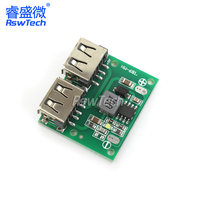 Cargador de Coche de Doble USB de 9V/12V/24V a 5V 3A, Módulo Convertidor Reductor de CC a CC