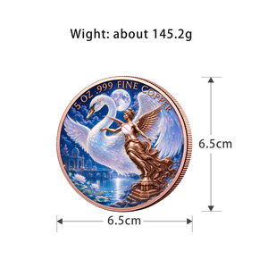 Moneda de cobre de alto relieve de 5 oz con la diosa alada Liberty, 999, con motivos de medusas, aves y mitología, monedas coleccionables, regalo de recuerdo - Product Image 2