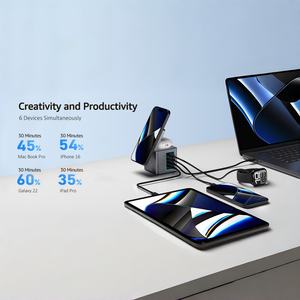 Cargador Inalámbrico Magnético Plegable OEM de 105W, 15W, 5W con Luz LED, Cargador Combinado 6 en 1, Torre de Carga con 3 Puertos USB Tipo C Magnéticos para <span class=keywords><strong>iPhone</strong></span> - Product Image 2