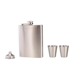 QX Venta al por Mayor Mini Botella de Agua Portátil, Duradera y Ligera de 6oz a 12oz, de Acero Inoxidable Negro Mate, Forma Cuadrada Moderna para Camping - Product Image 2