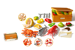 Brinquedos de Cozinha para Crianças: Casa de Brincar, Chef, Compras de Supermercado, Cesta de Compras, Frutas, Peixes e Frutos do Mar para Cortar e Divertir - Product Image 3