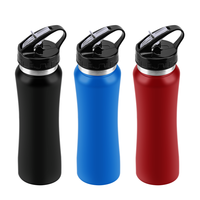 Logotipo de marca impreso personalizable Botella 500ml de agua deportiva térmica con aislamiento de acero inoxidable de metal de doble pared
