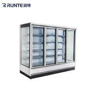 4 개의 유리제 문 상업적인 전시 냉장고 강직한 냉각장치 냉장고 vitrine 냉장고 광고 방송
